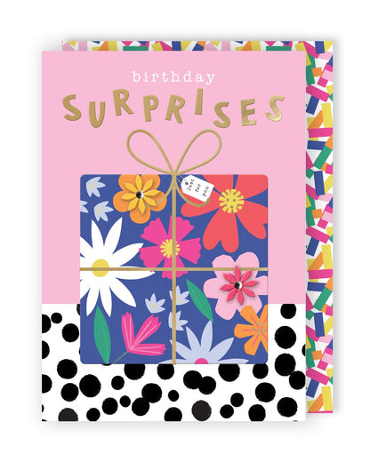 Embellished Birthday Surprises Birthday Greeting Card A Floral Gift Just For You