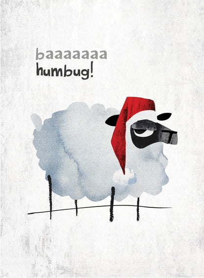 Quitting Hollywood Christmas Card Baaaaaa Humbug Sheep Funny Card