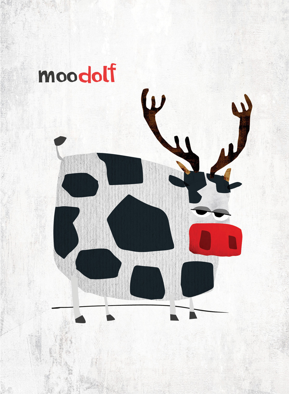 Quitting Hollywood Christmas Card Half Reindeer Half Cow Moodolf Funny Card