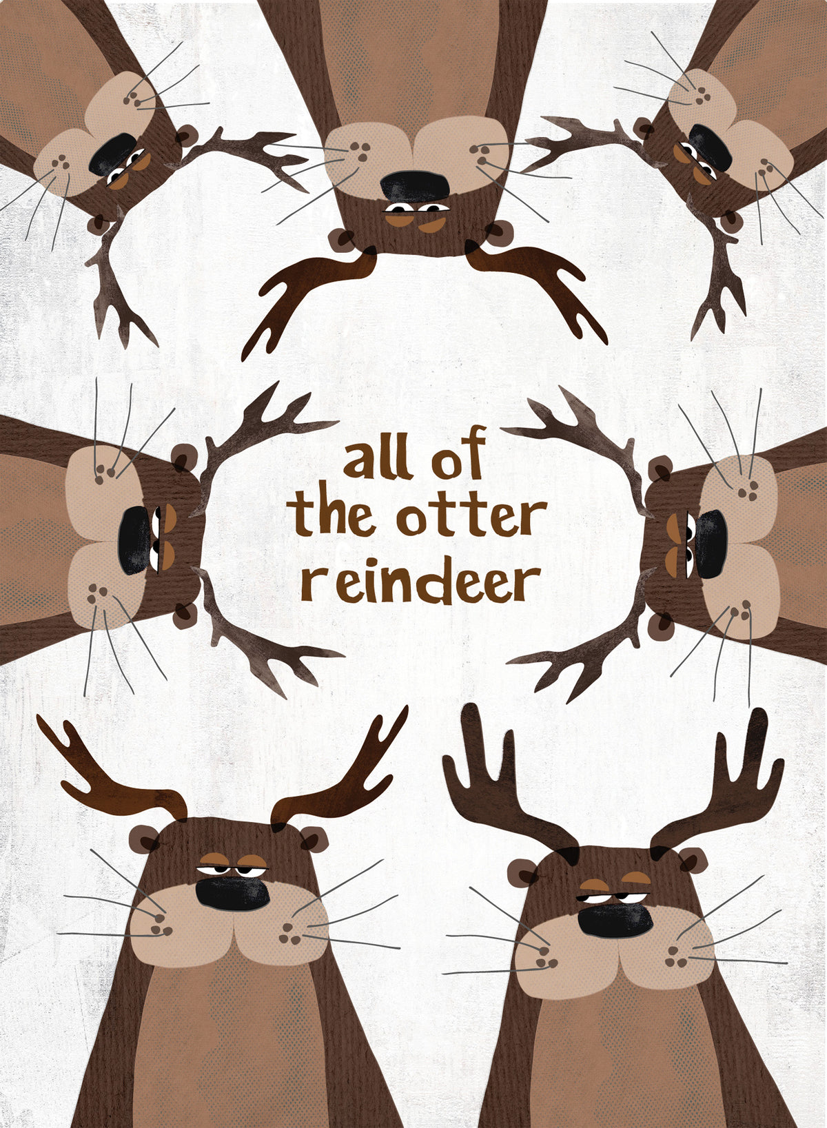 Quitting Hollywood Christmas Card Half Otter Half Reindeer Funny Card