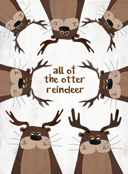 Quitting Hollywood Christmas Card Half Otter Half Reindeer Funny Card