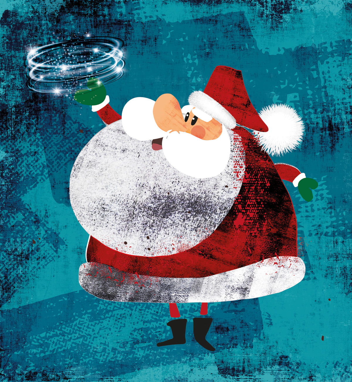 Quitting Hollywood Christmas Card Jolly Festive Santa Illustrated Fun Xmas Card