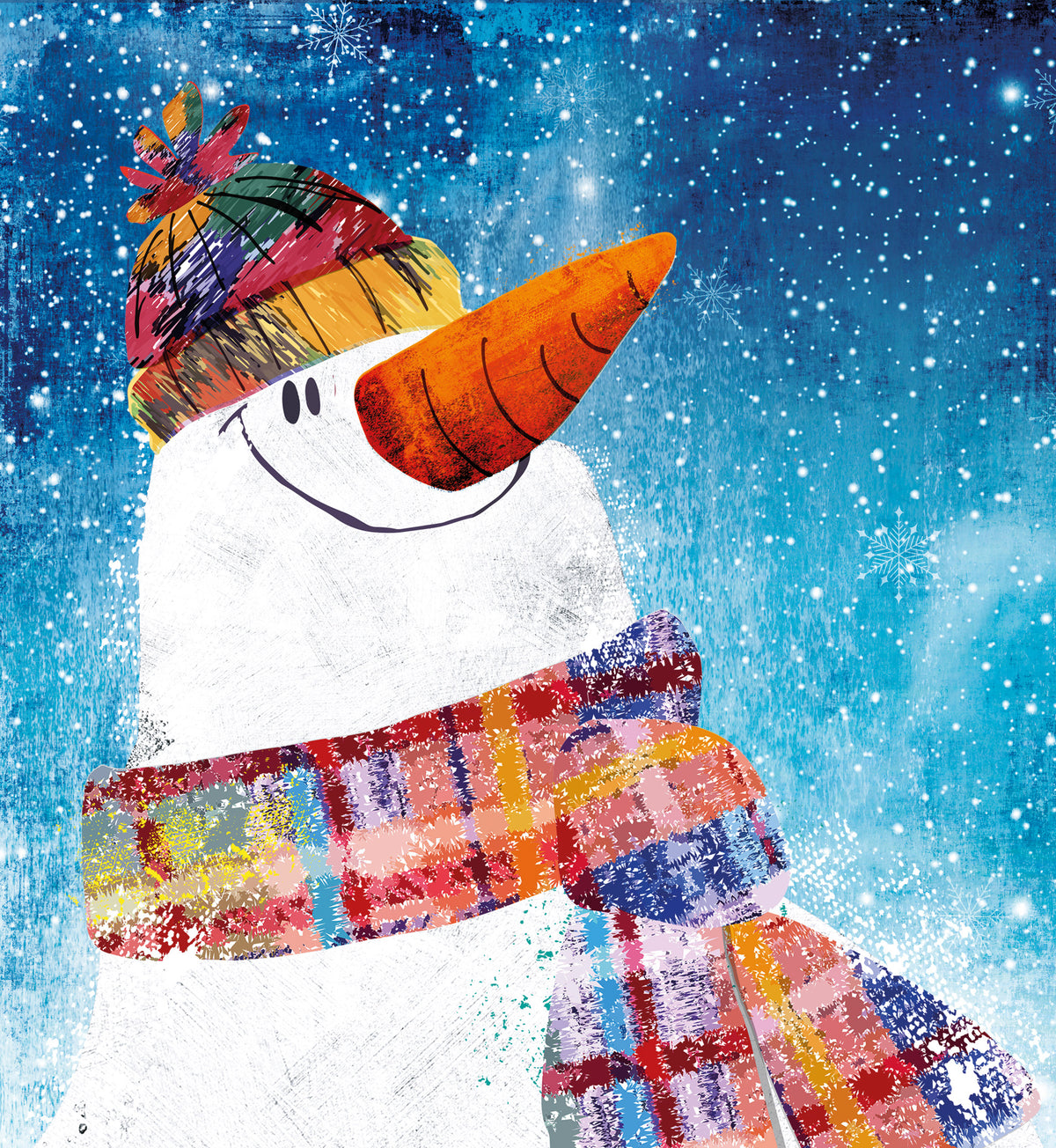 Quitting Hollywood Christmas Card Smiling Snowman Illustrated Fun Xmas Card