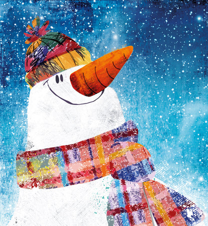 Quitting Hollywood Christmas Card Smiling Snowman Illustrated Fun Xmas Card