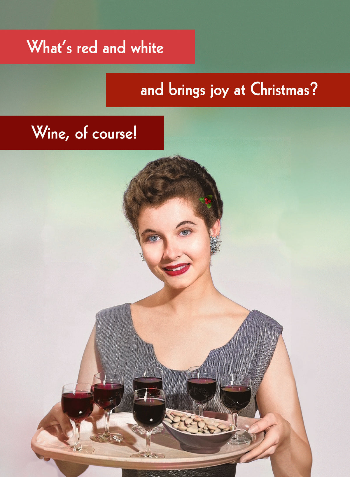 Quitting Hollywood Christmas Card Wine, Joy At Christmas Funny Card
