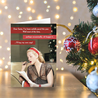 Quitting Hollywood Christmas Card I've Been Good Funny Card