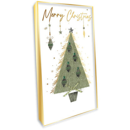 Box Of 4 Christmas Cards Luxury Champagne Hand-Finished Embellished Tree Design
