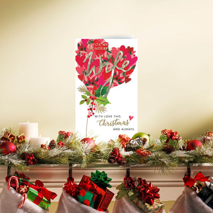 Embellished Wonderful Wife Champagne Hand-Finished Christmas Greeting Card