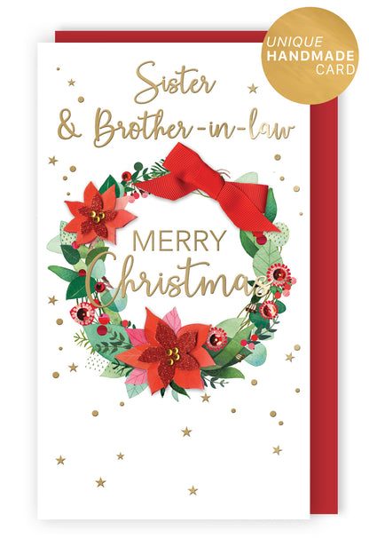 Embellished Sister & Brother-In-Law Champagne Hand-Finished Christmas Card