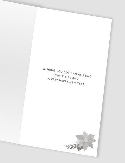 Embellished Sister & Brother-In-Law Champagne Hand-Finished Christmas Card