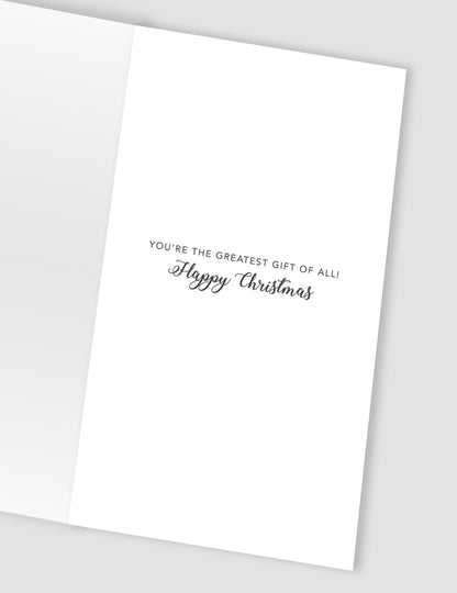 Embellished Gorgeous Husband Champagne Hand-Finished Christmas Greeting Card