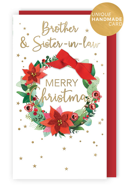 Embellished Brother & Sister-In-Law Champagne Hand-Finished Christmas Card