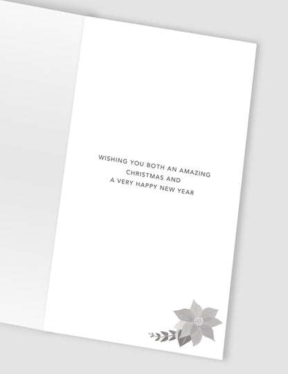 Embellished Brother & Sister-In-Law Champagne Hand-Finished Christmas Card