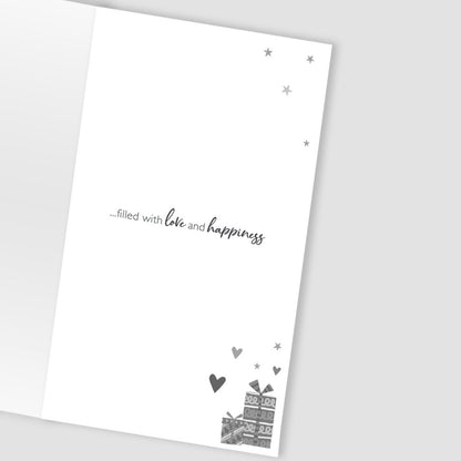Daughter & Son-In-Law Christmas Card Hand-Finished Embellished Tree Gifts Design
