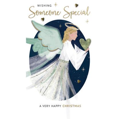 To Someone Special Christmas Card Hand-Finished Embellished Angel Design