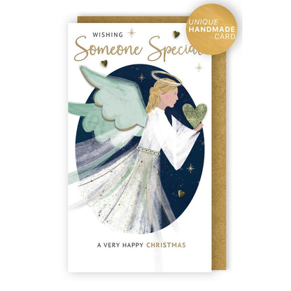 To Someone Special Christmas Card Hand-Finished Embellished Angel Design