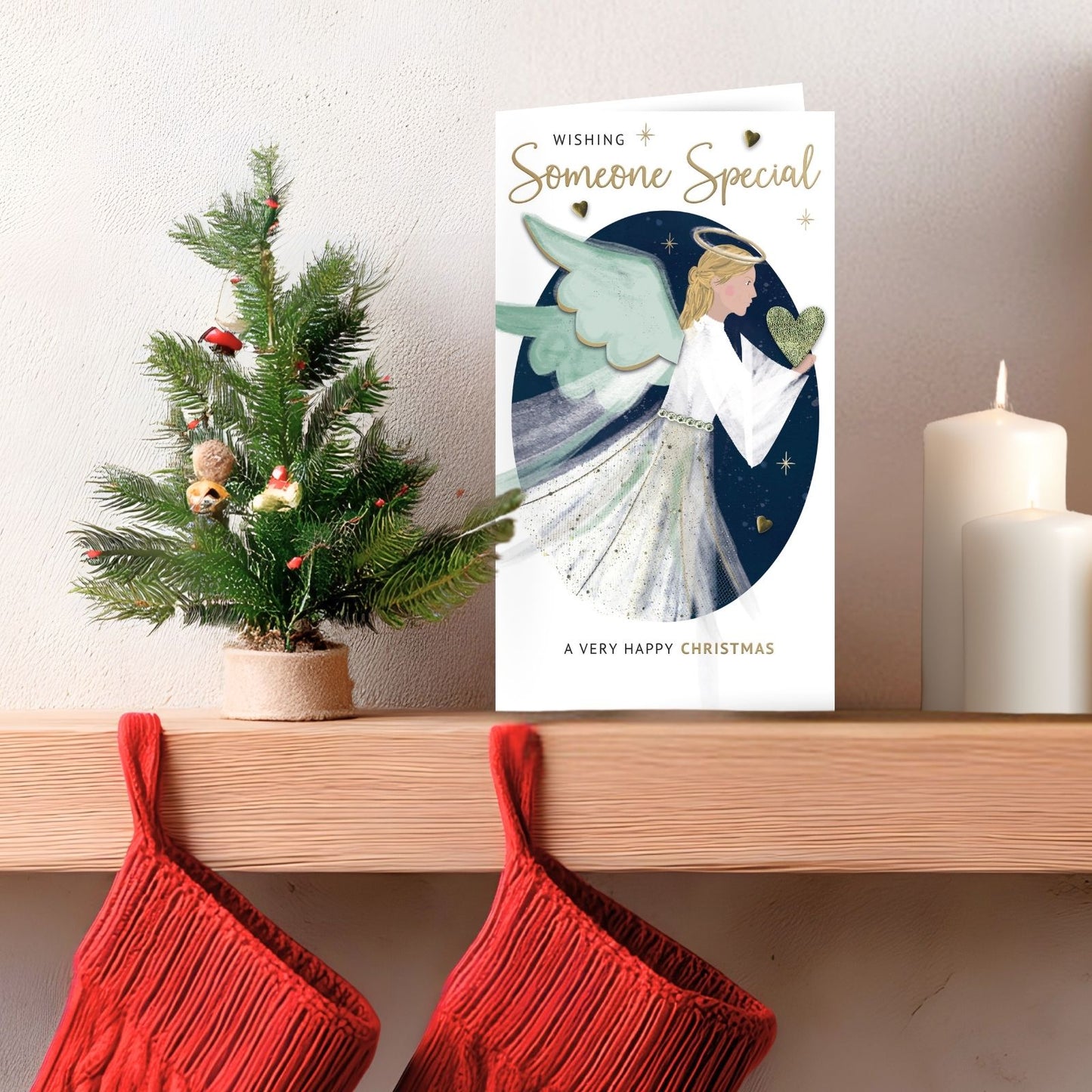 To Someone Special Christmas Card Hand-Finished Embellished Angel Design