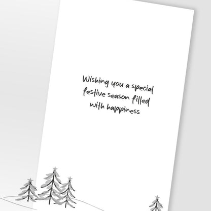 Grandparents Christmas Card Champagne Hand-Finished Embellished Snowmen Design