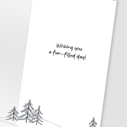 Son Christmas Card Champagne Hand-Finished Embellished Polar Bear Skating Design