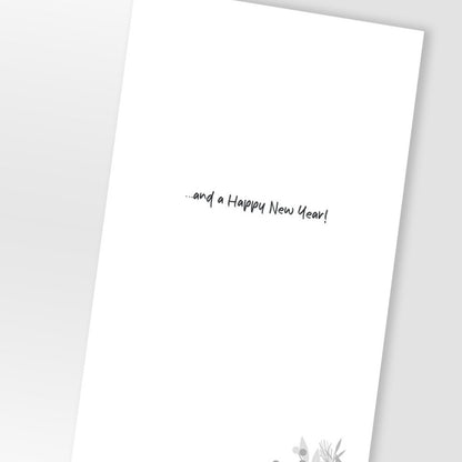 Santa Christmas Card Champagne Hand-Finished Embellished HO HO HO Design
