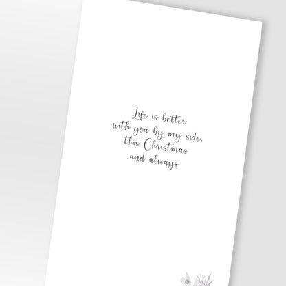 Husband Christmas Card Champagne Hand-Finished Embellished Flutes Toast Design