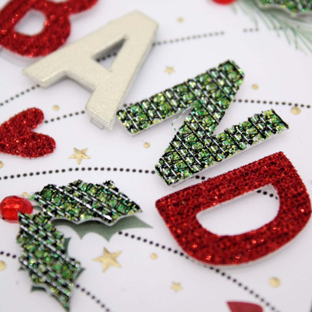 Husband Christmas Card Champagne Hand-Finished Embellished Flutes Toast Design