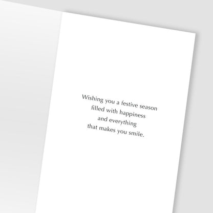 Daughter Christmas Card Champagne Hand-Finished Embellished Robin Design