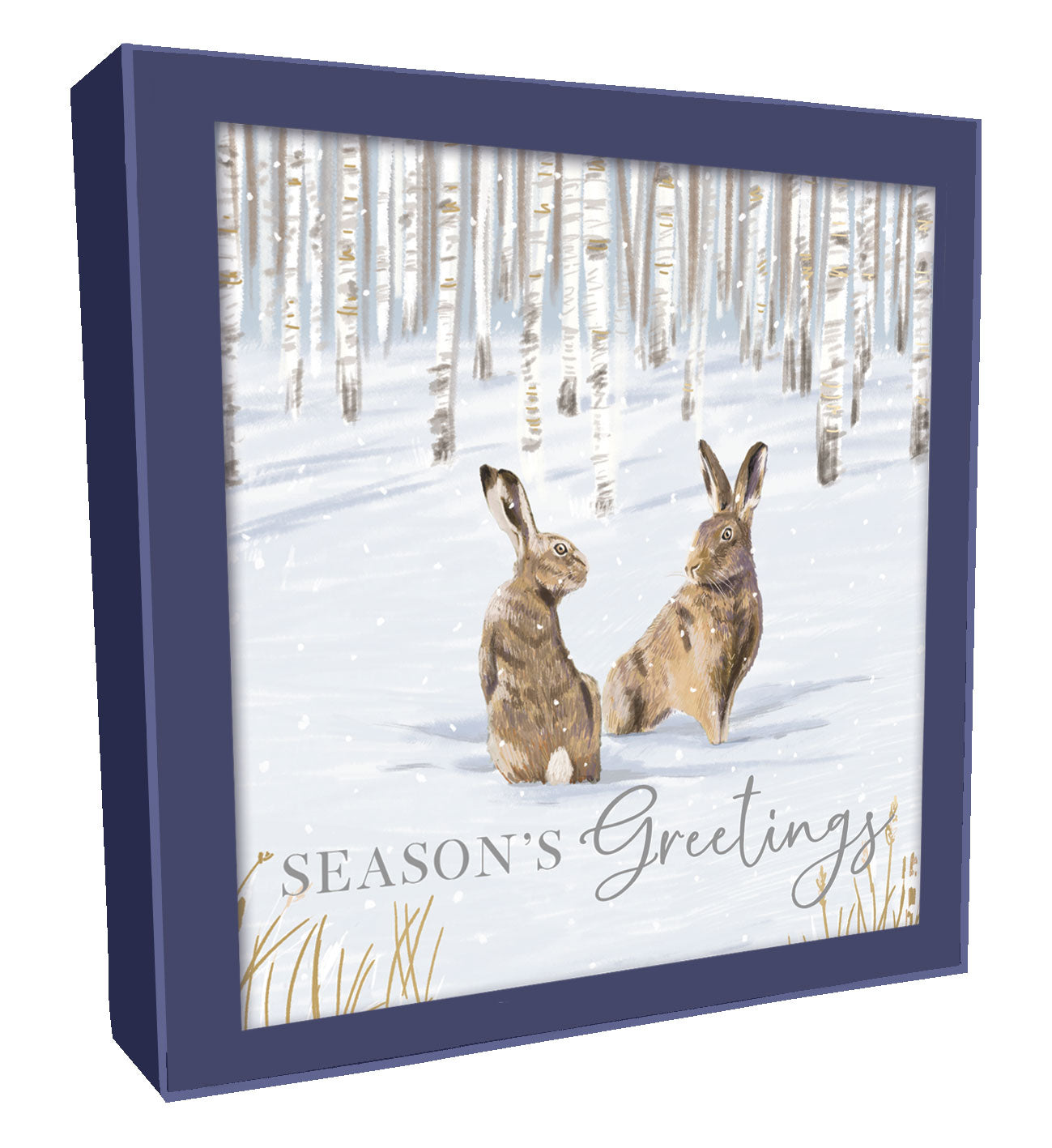 Box of 8 Foiled Xmas Hares & Pheasants Christmas Cards