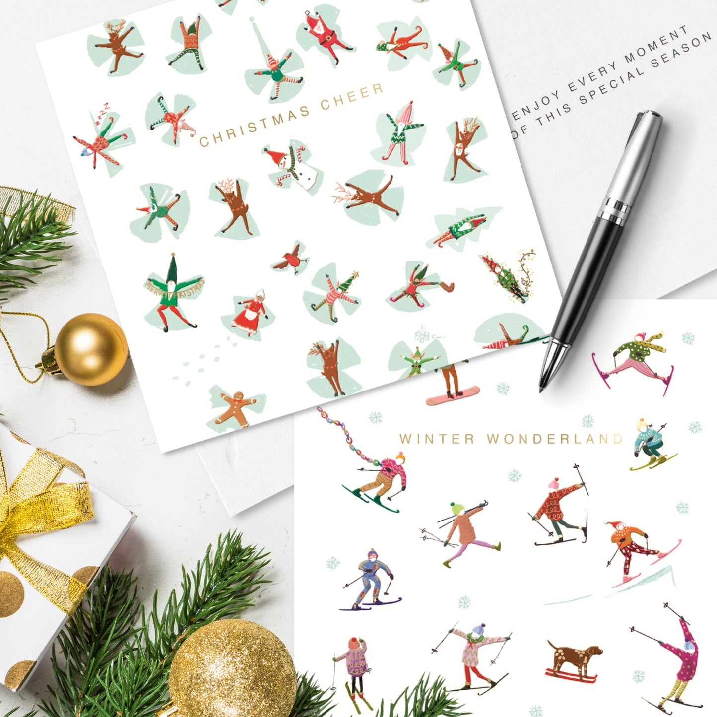 Box of 8 Christmas Cheer & Winter Wonderland Christmas Cards