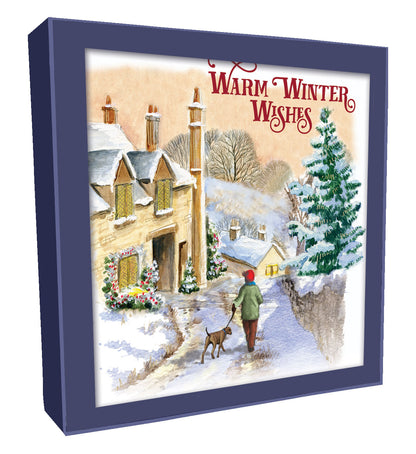 Box of 8 2 Beautiful Snowy Xmas Scenes Christmas Cards