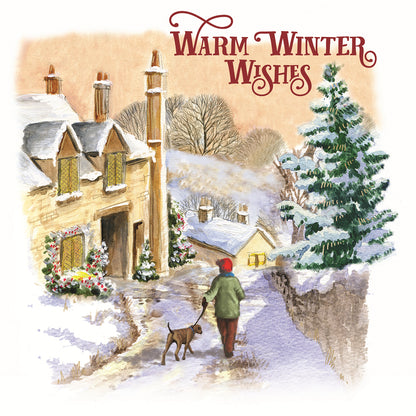 Box of 8 2 Beautiful Snowy Xmas Scenes Christmas Cards