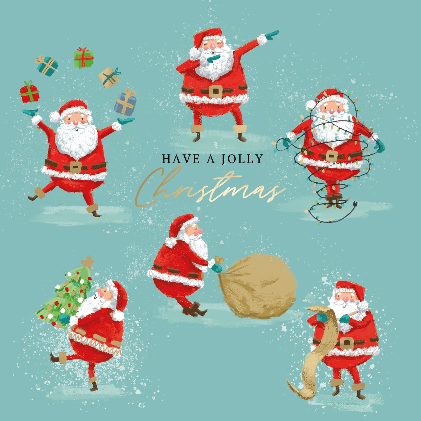 Box Of 8 Have A Jolly Christmas Santas Christmas Cards Xmas Card Boxes