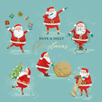 Box Of 8 Have A Jolly Christmas Santas Christmas Cards Xmas Card Boxes