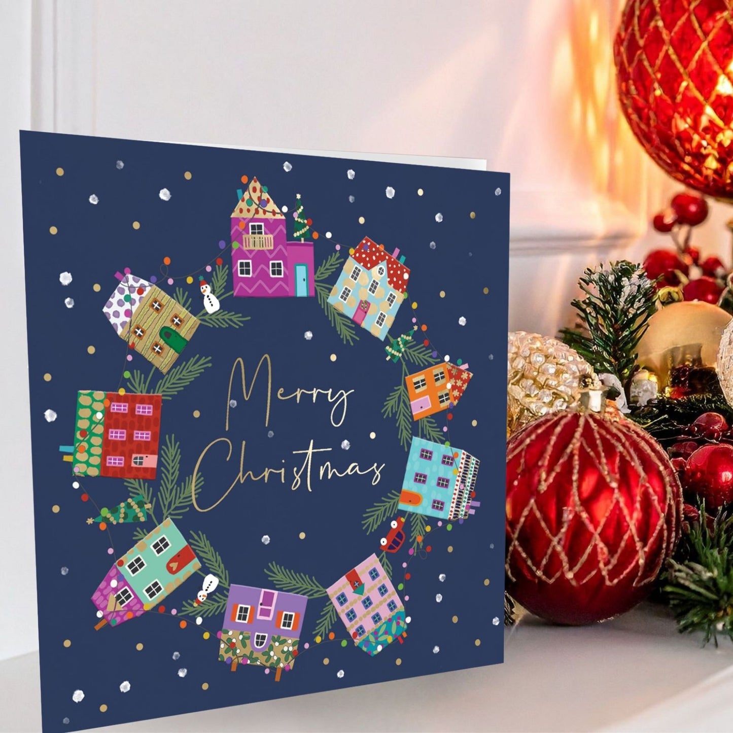 Crisis Charity Christmas Card Box of 8 Festive Wreath Cards Support Homelessness