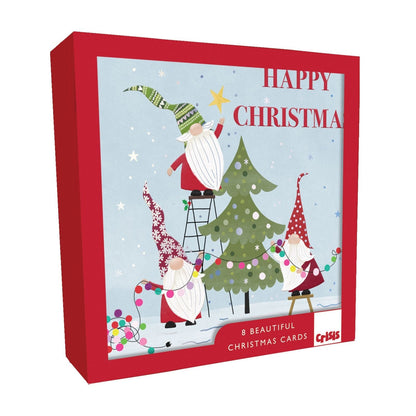 Crisis Charity Christmas Card Box of 8 Festive Gnomes Cards Support Homelessness