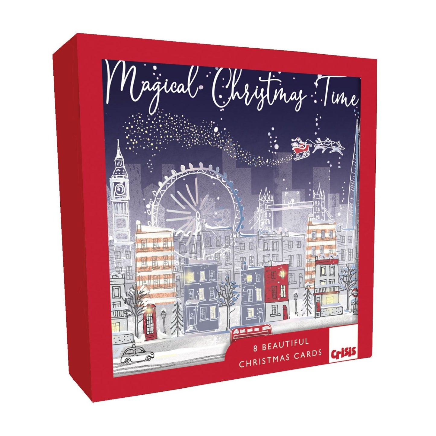 Crisis Charity Christmas Cards Box of 8 Santa London Cards Support Homelessness