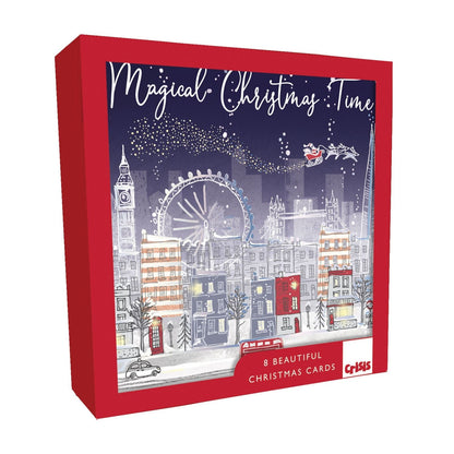 Crisis Charity Christmas Cards Box of 8 Santa London Cards Support Homelessness