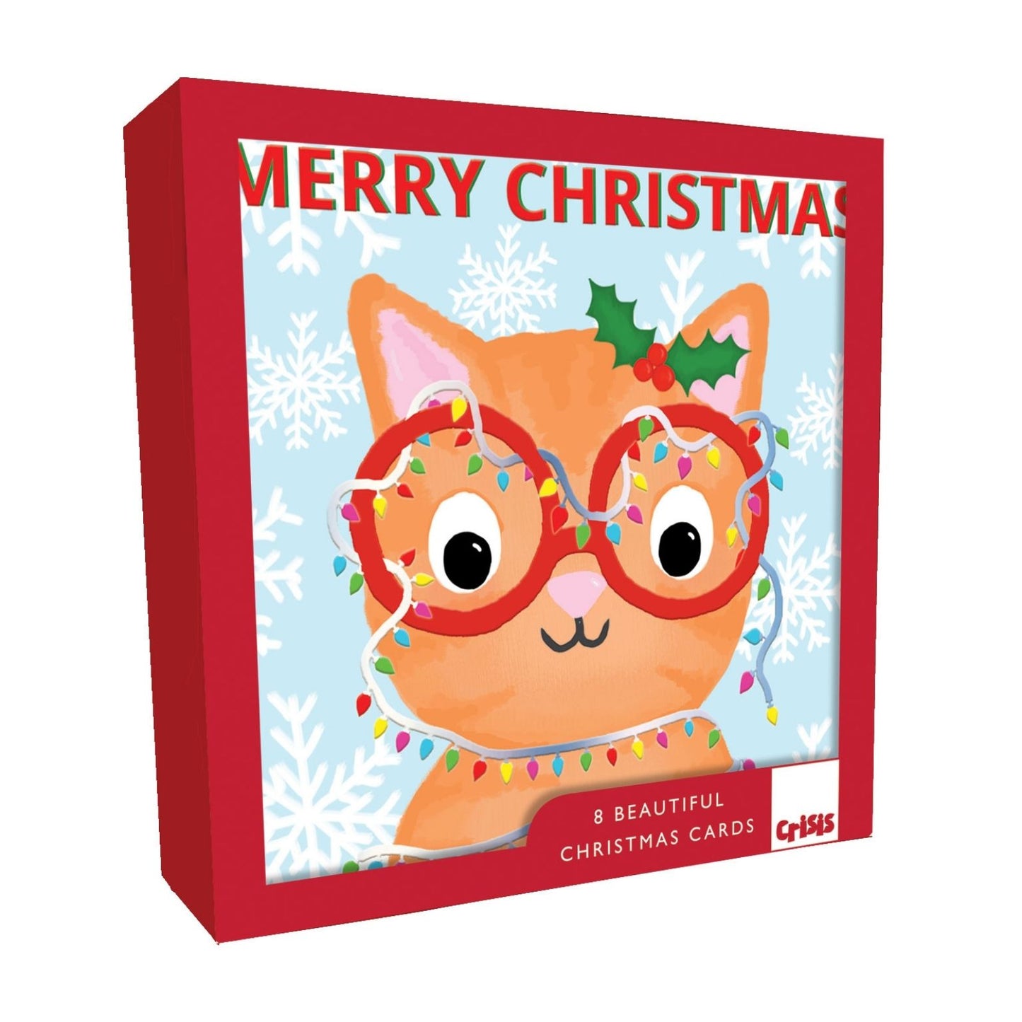 Crisis Charity Christmas Cards Box of 8 Festive Cat Cards Support Homelessness