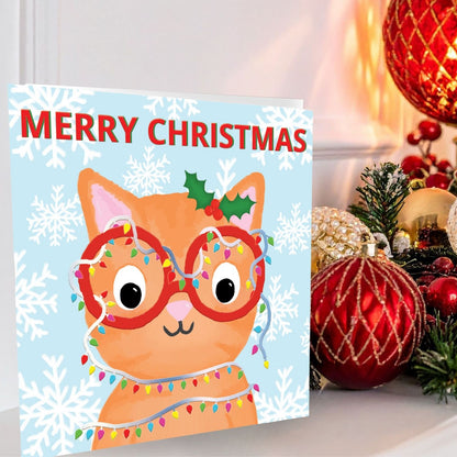 Crisis Charity Christmas Cards Box of 8 Festive Cat Cards Support Homelessness