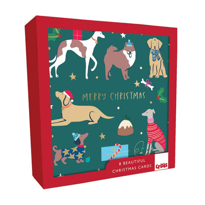 Crisis Charity Christmas Cards Box of 8 Xmas Dogs Cards Support Homelessness