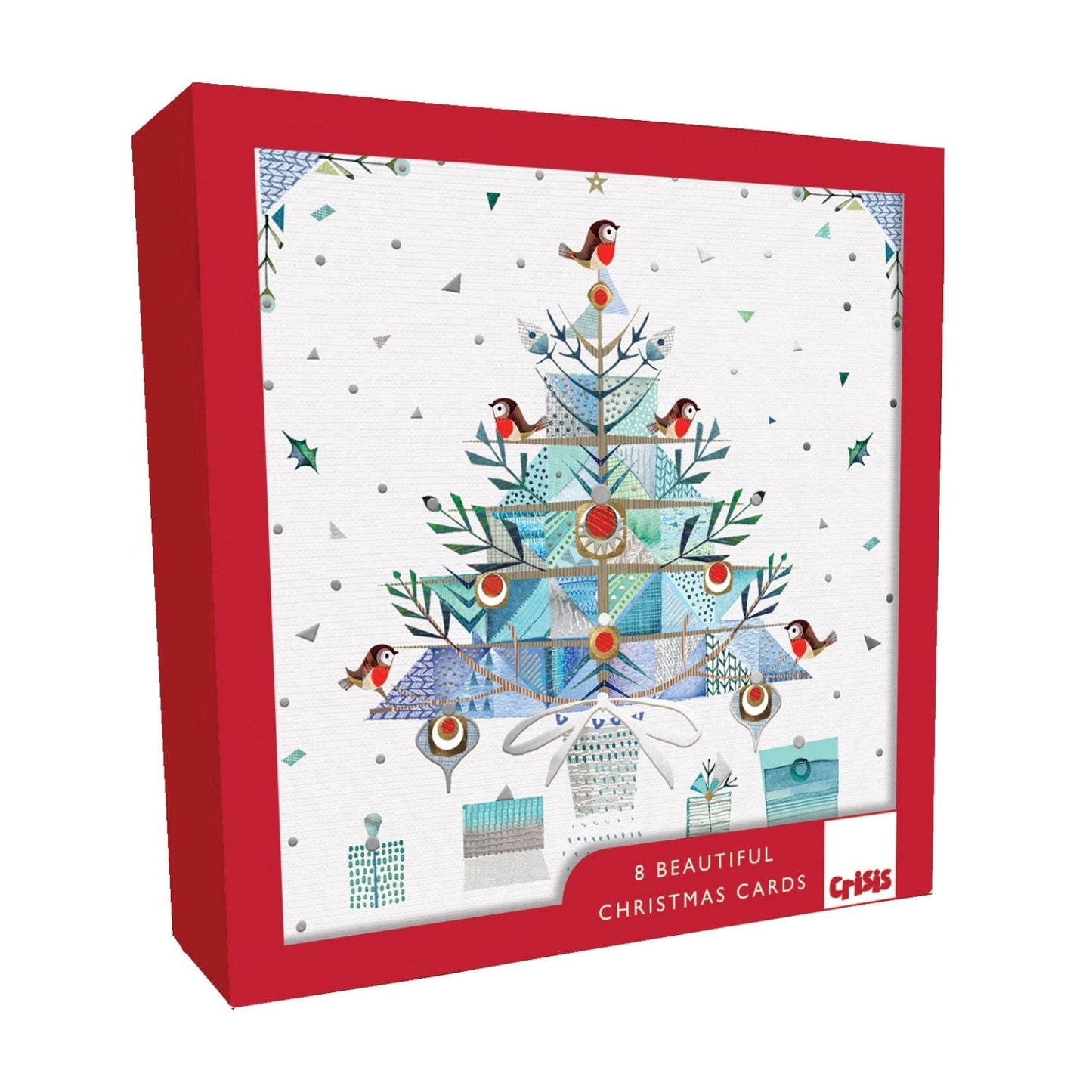 Crisis Charity Christmas Cards Box of 8 Xmas Tree Cards Support Homelessness
