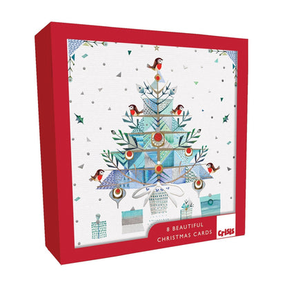 Crisis Charity Christmas Cards Box of 8 Xmas Tree Cards Support Homelessness