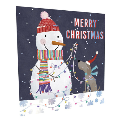 Crisis Charity Christmas Cards Box of 8 Snowman & Dog Cards Support Homelessness