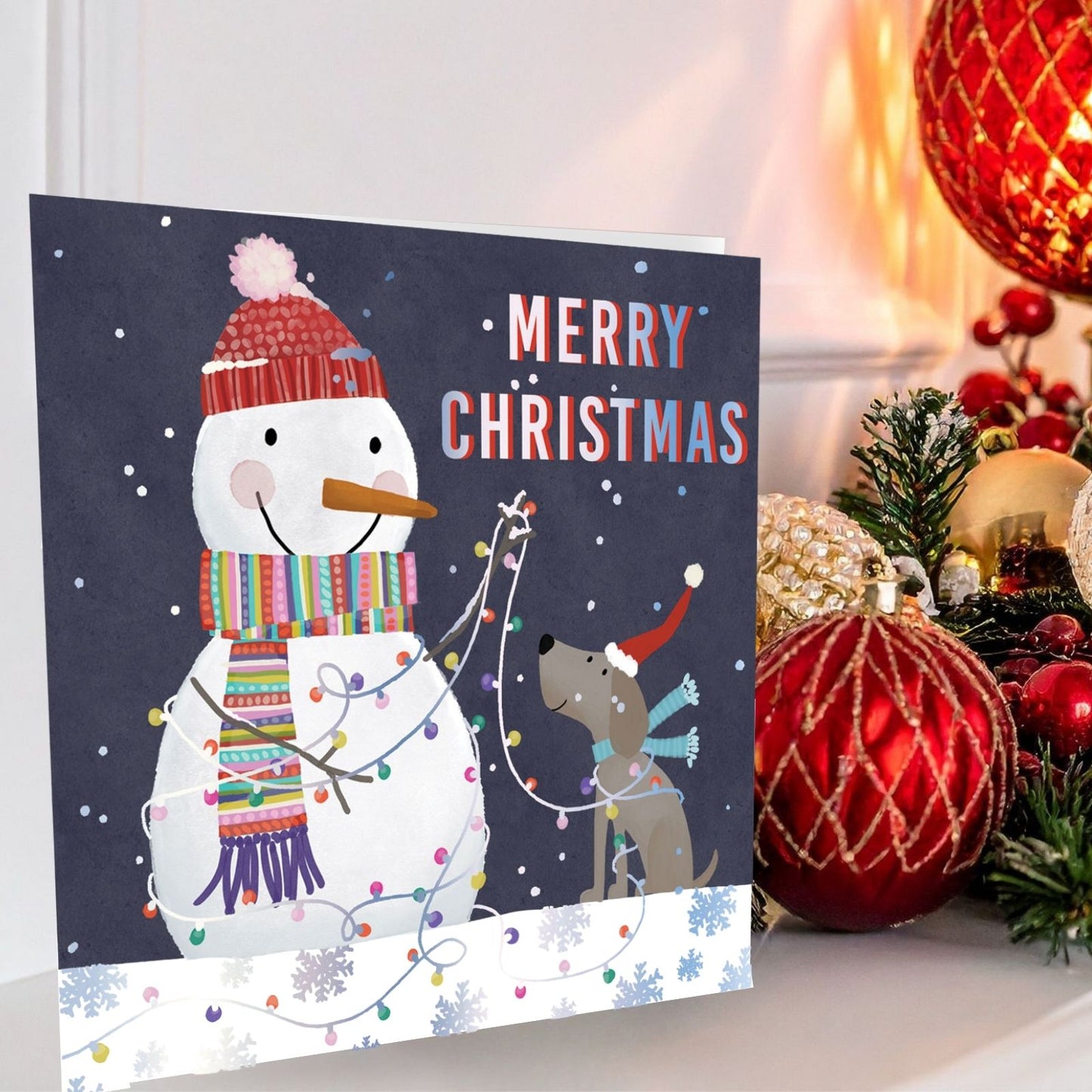Crisis Charity Christmas Cards Box of 8 Snowman & Dog Cards Support Homelessness
