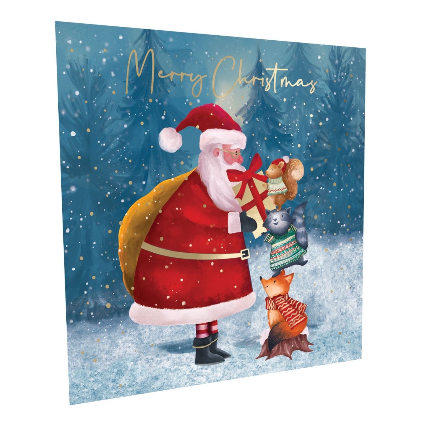 Crisis Charity Christmas Cards Box of 8 Santa Animals Cards Support Homelessness