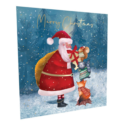 Crisis Charity Christmas Cards Box of 8 Santa Animals Cards Support Homelessness