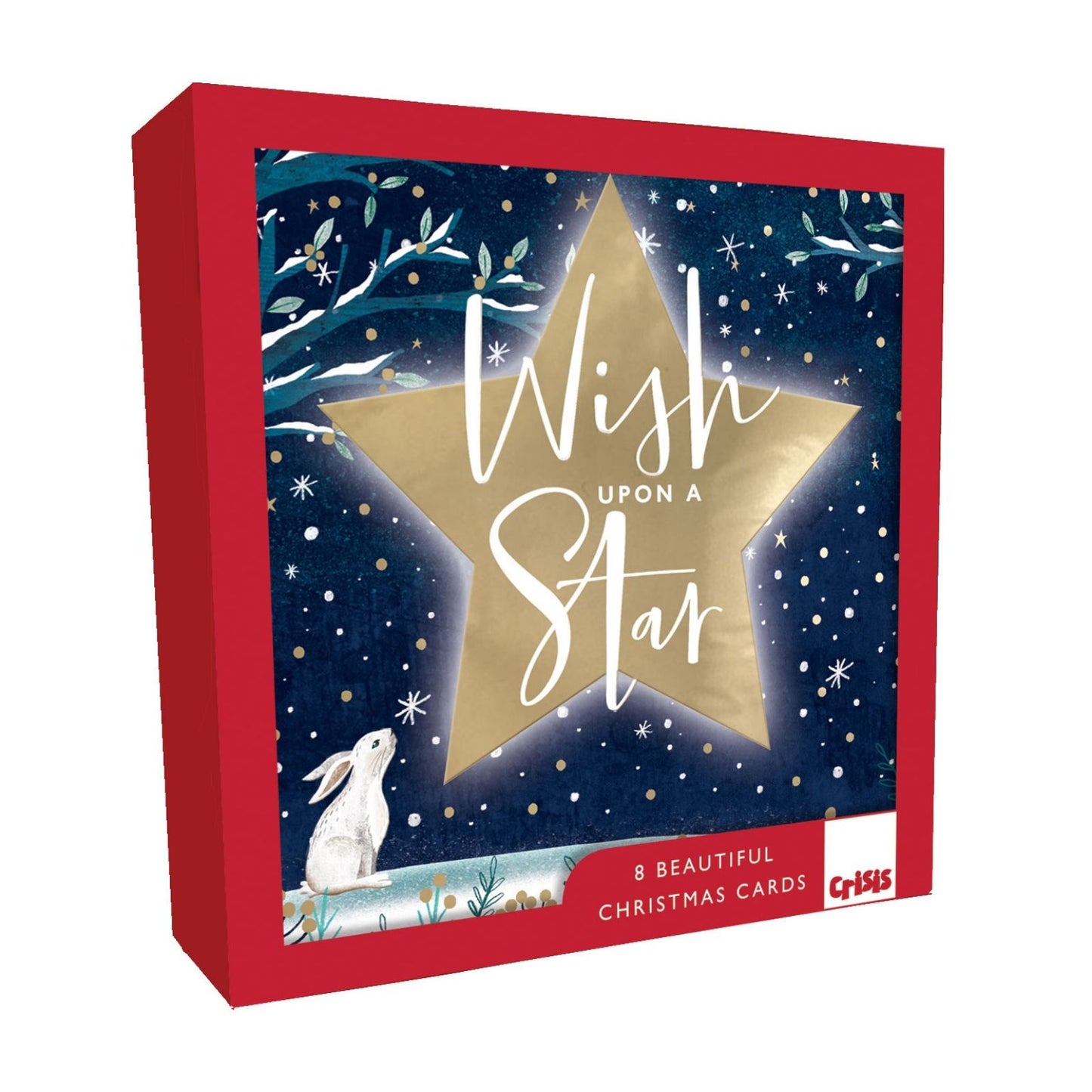 Crisis Charity Christmas Cards Box of 8 Hare & Star Cards Support Homelessness