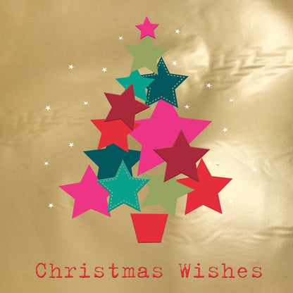 Box Of 8 Charity Christmas Cards Supporting Crisis Star Christmas Tree Design