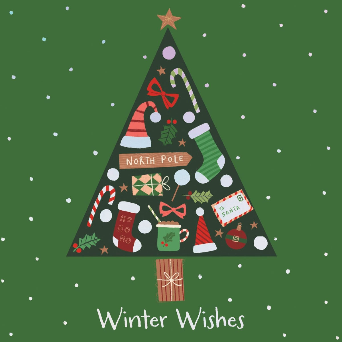 Box Of 8 Charity Christmas Cards Supporting Crisis Santa Icons In Tree Design