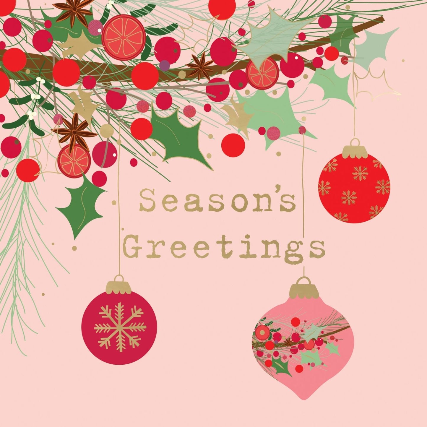 Box Of 8 Charity Christmas Cards Supporting Crisis Bauble Garland Design